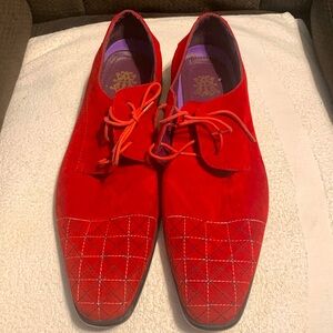 Red Suede lace up men's 13